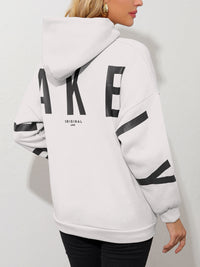 Women's Fashion Printed Thickening Fleece Loose Hooded Sweater