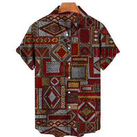 Men's Summer Fashion 3D Digital Printing Casual Trend Short Sleeve Shirt