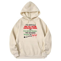 Fleece-lined Long Sleeve Pocket Christmas Sweater