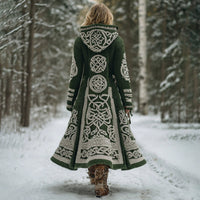 Long Loose-fitting Hooded Coat With A 3D Digital Print