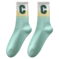 Letter Women's Winter Cotton Medium Socks
