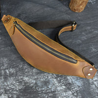 Men's Multi-functional Retro Crazy Horse Leather Belt Bag