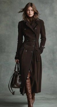 New Women's Clothing Fall Winter Coat Lapel Western Style Suede Long