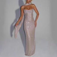 Spring Womens Long Sequin Dress