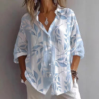 Spring Bestseller Women's Solid Color Linen Long Sleeve Casual Shirt
