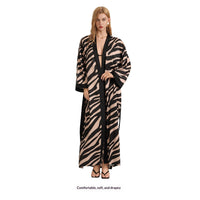 Autumn Chiffon Pajamas For Women Long-sleeve Zebra-patterned Breathable Design