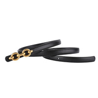 Black Versatile Leather Small Belt