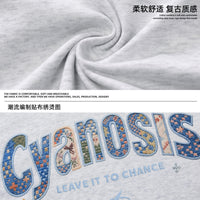 Embroidered Patch Cotton Short-Sleeve T-Shirt For Men