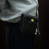 Retro Oil-Waxed Canvas Waist Bag For Men Mini Coin Purse