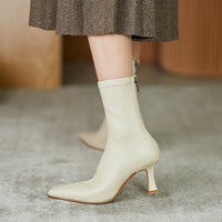 High Heel Stretch Pointed Ankle Boots Women