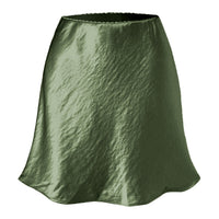 Womens Lace-trimmed Satin Skirt With A Textured Finish