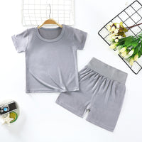 Modal Children's Short-sleeved Suit Boys And Girls Short-sleeved Shorts Two-piece Infant Baby Clothes