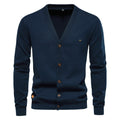 Men's Cardigan Sweater High Quality Business Pure Color Knitwear