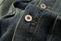 Washed And Worn Denim Jacket Men