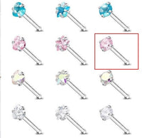 Stainless Steel Zircon Nose Stud 3mm RoundSquareHeartStar Piercing Jewelry