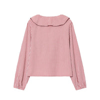 Autumn New Arrival Sweet Layered Decorative Small-Plaid Long-Sleeve Shirt