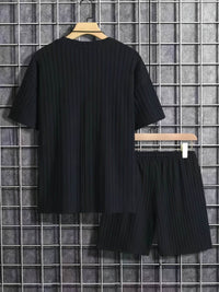 Men's Casual Short-sleeved Shorts Knitting Suit