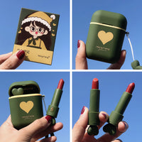 Double Tube Velvet Lipstick Matte Matte Earphone Storage Box Portable