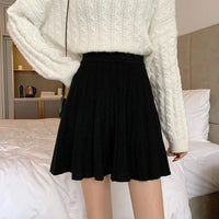 Women's Autumn And Winter High Waist Knit Pleated Skirt