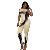 Women's Fashion Casual Printing Slim Fit Hip Raise Jumpsuit