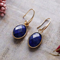 Natural Stone Crystal Geometric Eardrops Ear Hooks Earrings