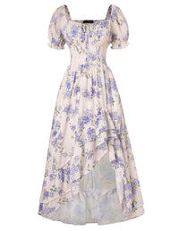 French-style Floral Print Slim-fit Slip Dress For Women