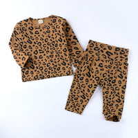 Children's Korean Style Leopard Print Stretch Homewear