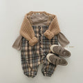 Boys And Girls Plaid Wide Crotch Korean Style Jumpsuit Casual