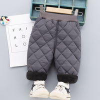 Boys And Girls Three Layers Of Thickened Warm Pants