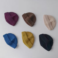 Pure Color Knitted Melon Leather Hood Children's Hat