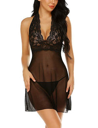 Sexy Lingerie Women's Halter Nightdress