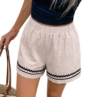 New Summer High-Waist Wide-Leg Casual Patchwork Shorts For Women