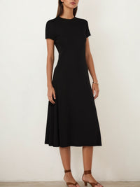 Summer Casual Chic New Round-Neck Short-Sleeve Dress