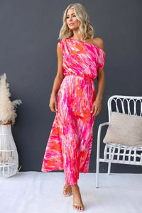 New Arrival Split-hem Sleeveless Printed Dress