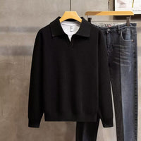 Fashion Personality Lapel Knitted Polo Shirt Men