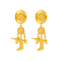 Creative Long Cowboy Hat Eardrops Earrings