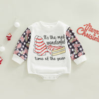 Children's Clothing Round Neck Print Long Sleeves Triangle Romper