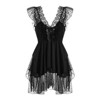 Deep V Pajamas Plus Size Mesh Nightdress Backless