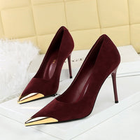 Women's Stiletto Suede Pointed Leopard-print High Heels