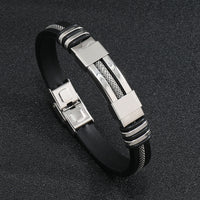 Fashionable Snake-Print Plated Steel Chain Bracelet