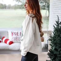 Loose Fashion Versatile Christmas Printed Pullover Sweatshirt