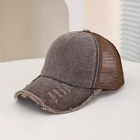 Men's And Women's Style Wide-hole Padded Edge Washed Sponge Top Patchwork Mesh Trucker Cap Trendy Baseball Cap Suitable For Daily Casual Outings Practical