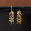 Bat Tassel Earring Girl New Chinese Blue And White Carving