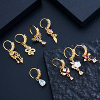 Flower Triangular Heart Butterfly Nose Nail