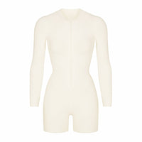 High Waisted Zippered Cardigan Insulation Jumpsuit