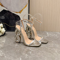 Thin Strap Square Toe Abnormal Shape Heels Catwalk High Heel Sandals