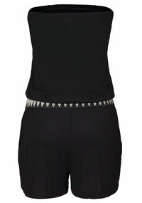 Women's Loose One-Line Neck Sleeveless Casual Jumpsuit