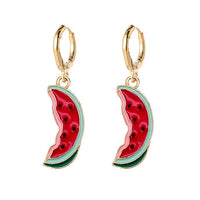 Womens Alloy Fruit Earrings Lemon AvocadoStrawberry