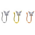 Nail Hypoallergenic Rhinestone New Non-Perforated Fake Nose Ring