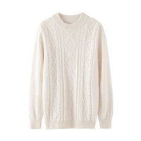 Men's Semi-high Diamond Bottoming Shirt Middle-aged Business Leisure Twisted Warm Sweater
